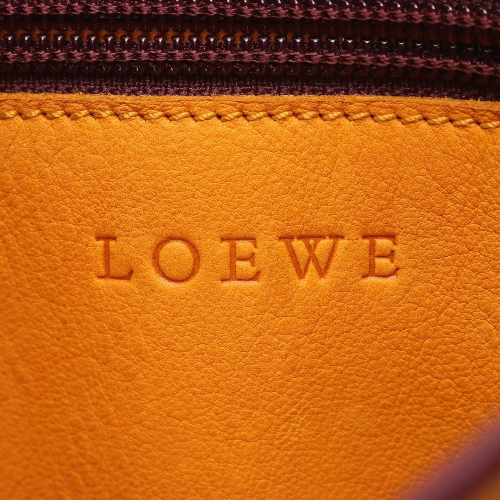Loewe Tote Anagram Yellow Bordeaux Suede Leather Mini — view 4