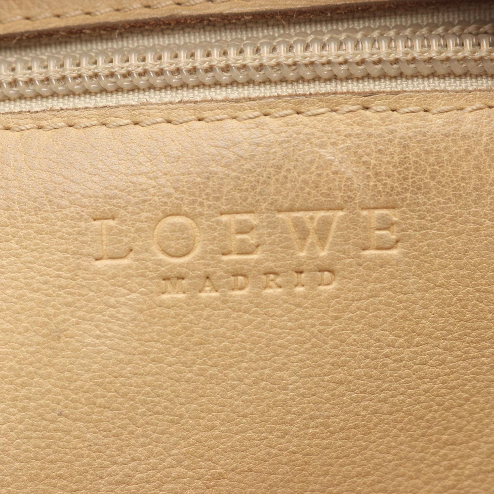 Loewe Shoulder Bag Anagram Beige Suede Leather — view 4