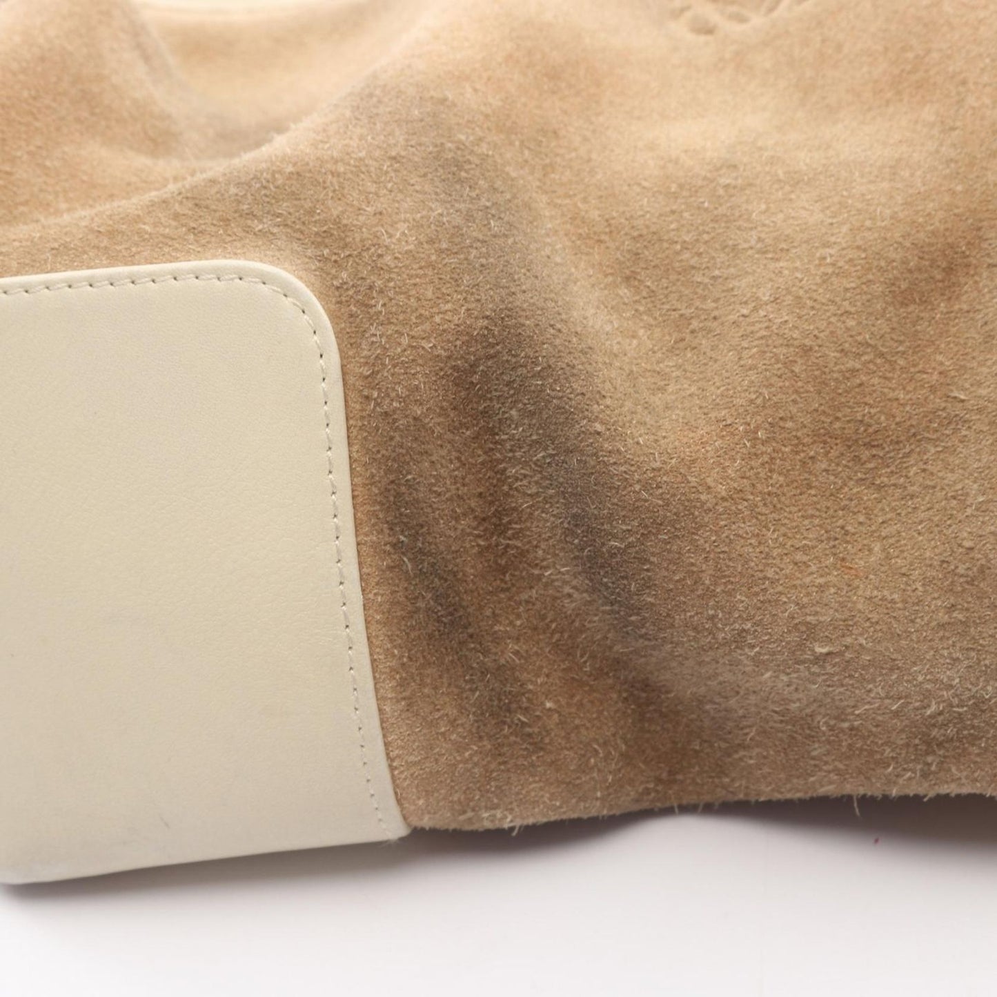 Loewe Shoulder Bag Anagram Beige Suede Leather — view 7