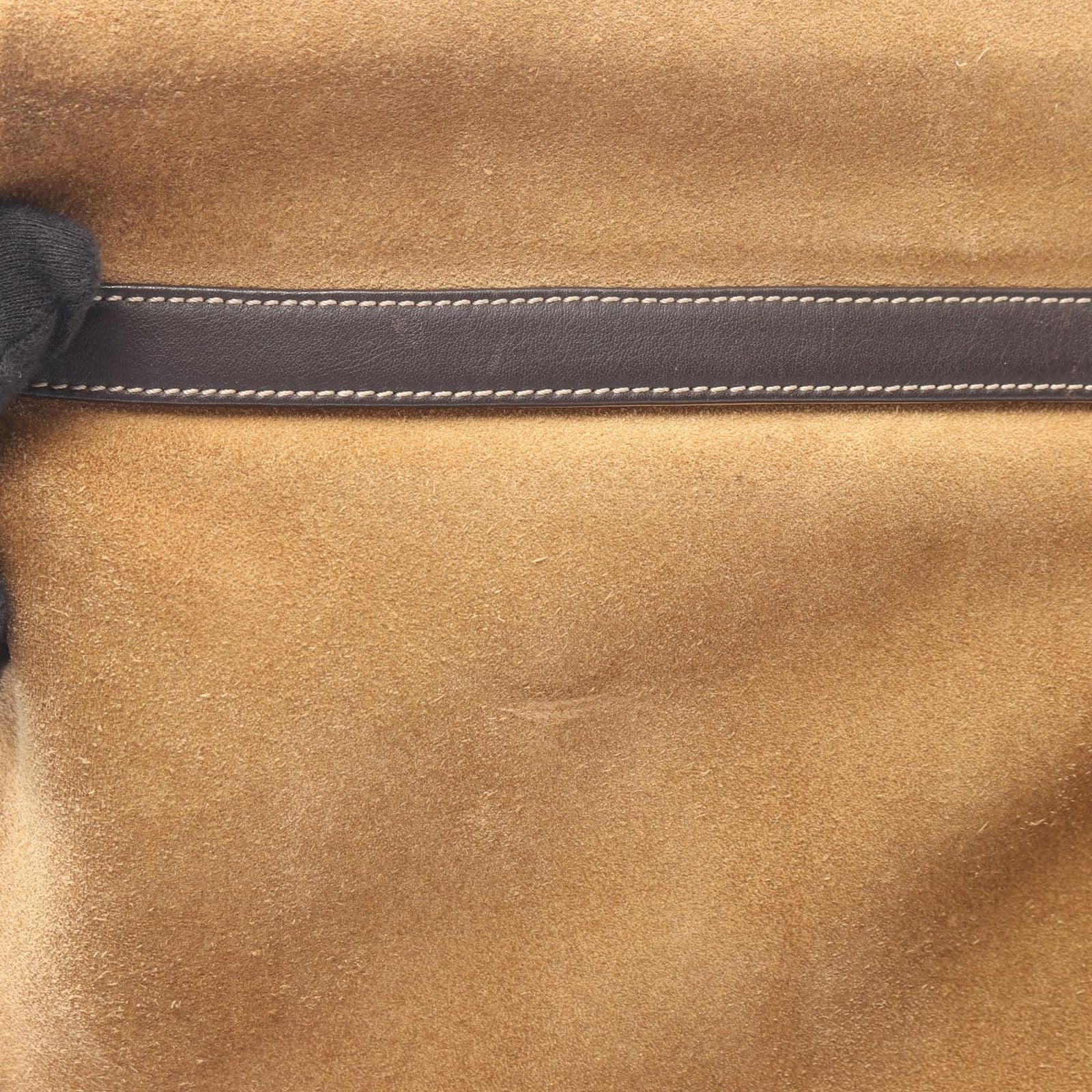 Loewe Shoulder Bag Anagram Beige Suede Leather — view 8