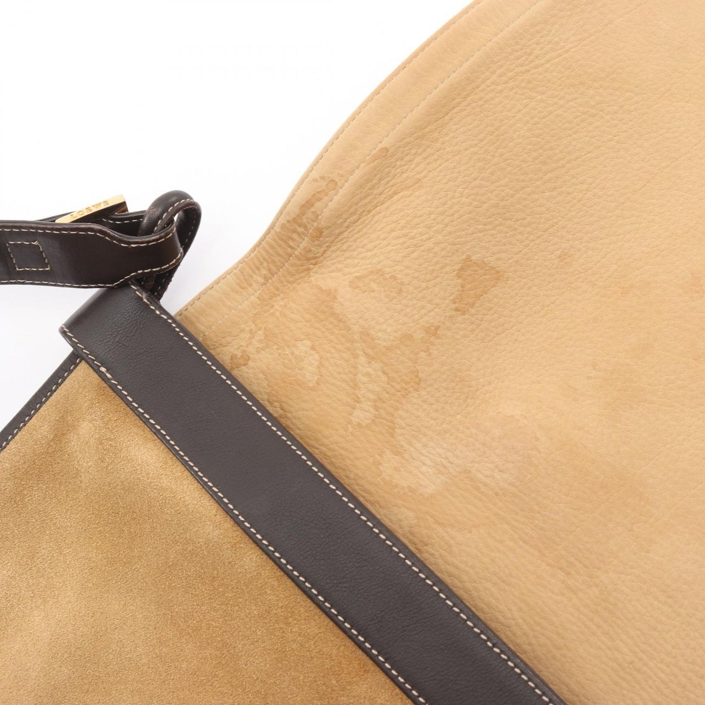 Loewe Shoulder Bag Anagram Beige Suede Leather — view 5