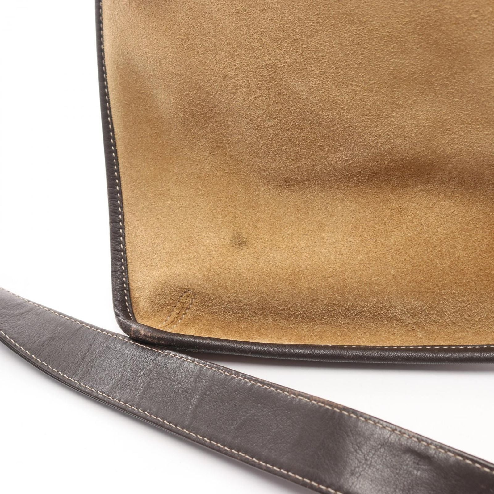 Loewe Shoulder Bag Anagram Beige Suede Leather — view 6