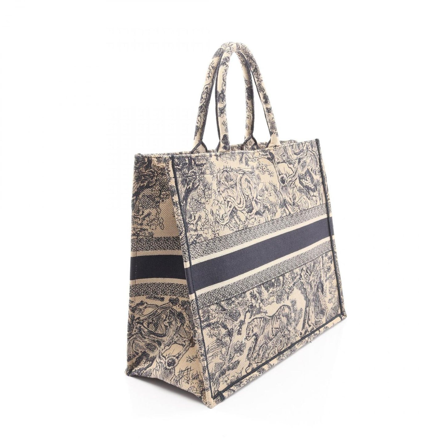 Dior Tote Book Large Beige Navy Canvas — view 2