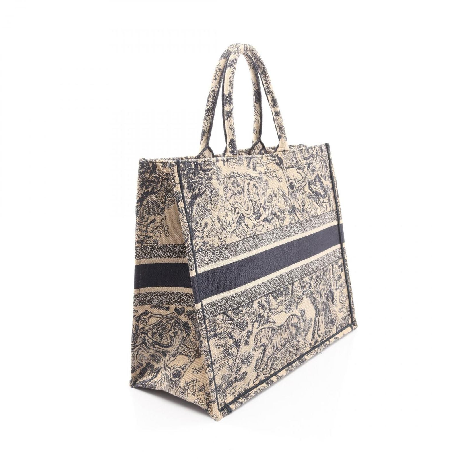 Dior Tote Book Large Beige Navy Canvas — view 2
