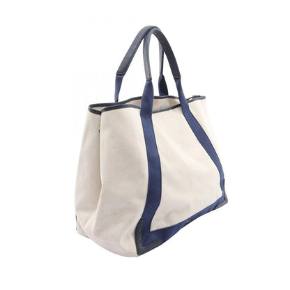 Balenciaga Tote Navy Cabas Cover M 2-Way White Canvas Leather — view 2