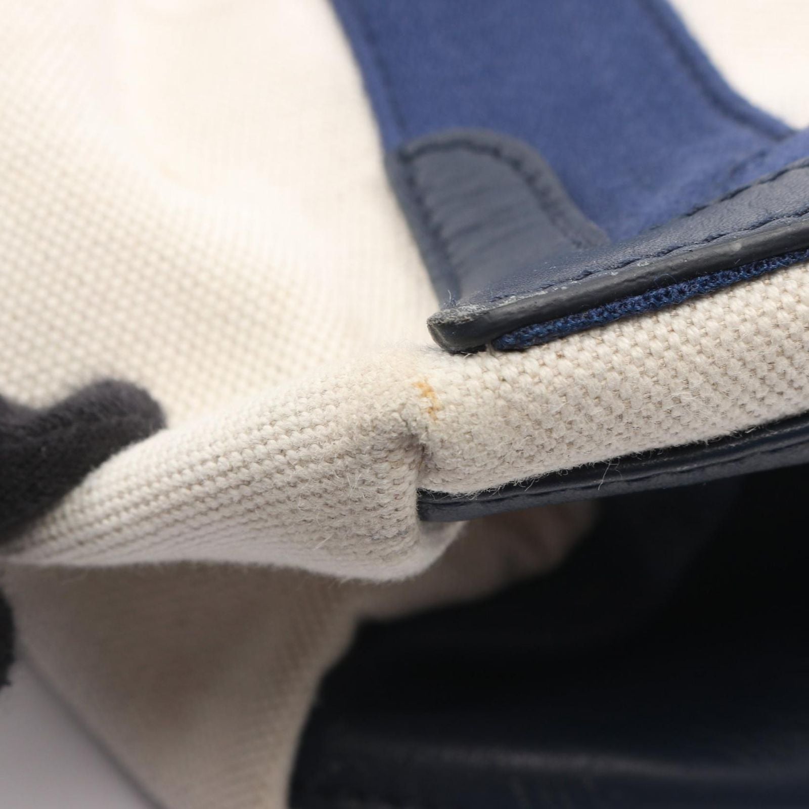 Balenciaga Tote Navy Cabas Cover M 2-Way White Canvas Leather — view 6