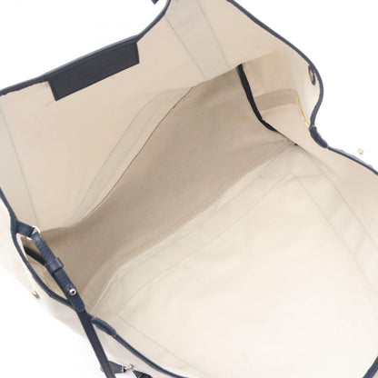 Balenciaga Tote Navy Cabas Cover M 2-Way White Canvas Leather — view 3