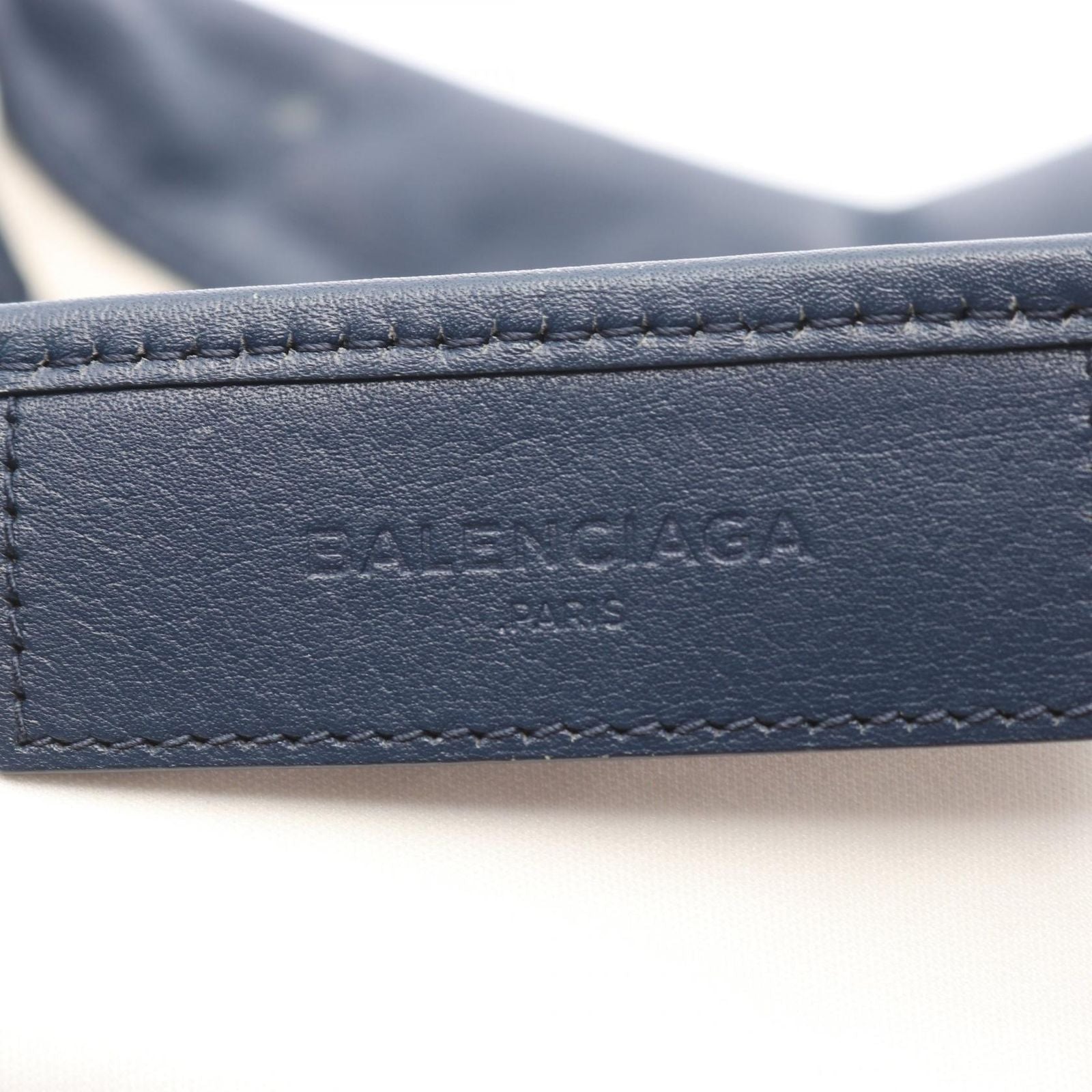 Balenciaga Tote Navy Cabas Cover M 2-Way White Canvas Leather — view 4