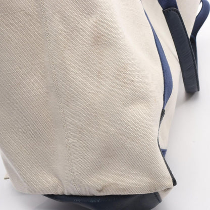 Balenciaga Tote Navy Cabas Cover M 2-Way White Canvas Leather — view 9