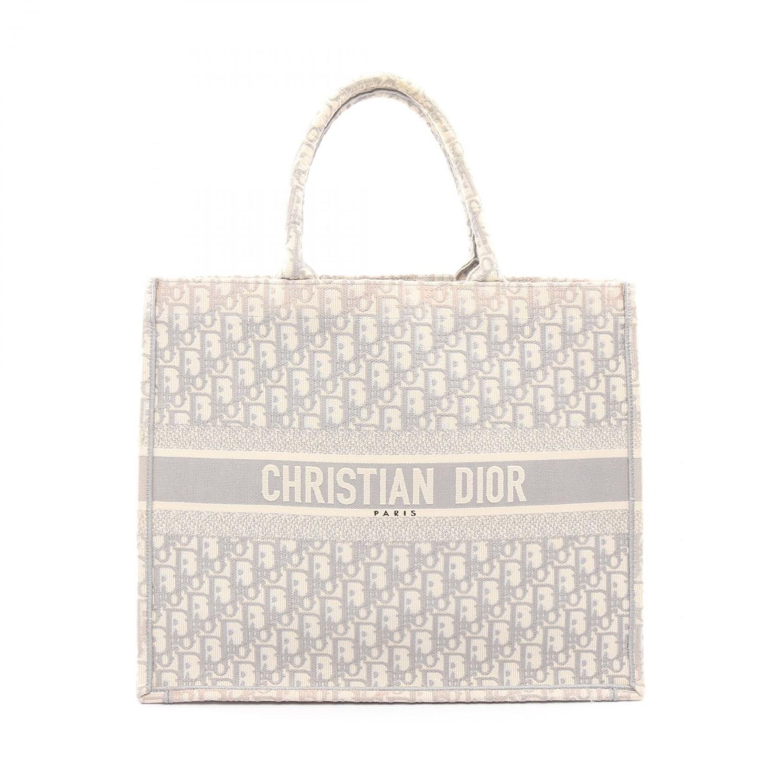 Dior Tote Book Large Blue Gray White Canvas Black