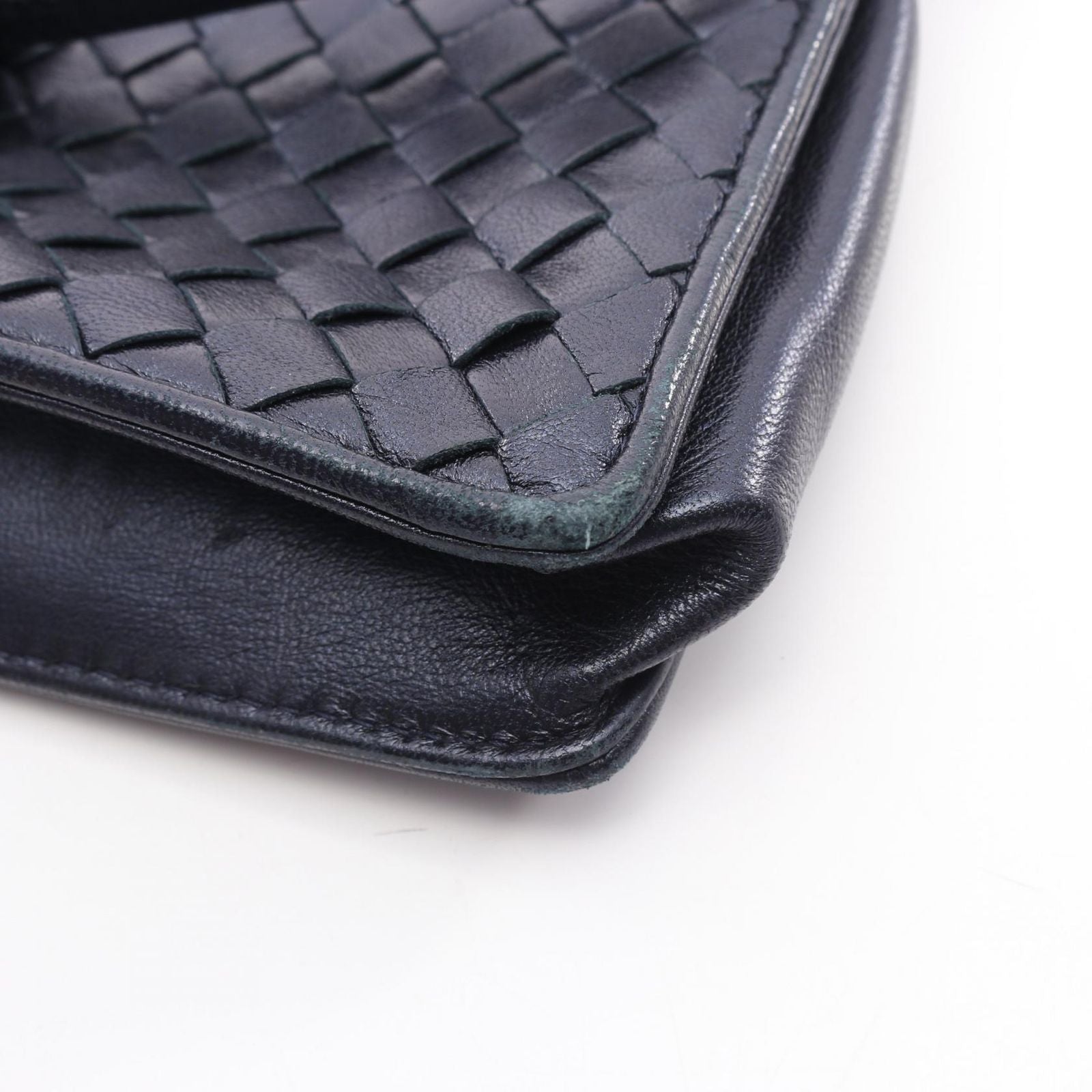 Bottega Veneta Shoulder Bag Intrecciato Navy Leather — view 7