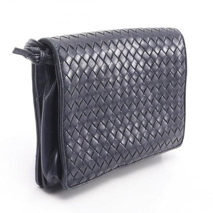 Bottega Veneta Shoulder Bag Intrecciato Navy Leather — view 2