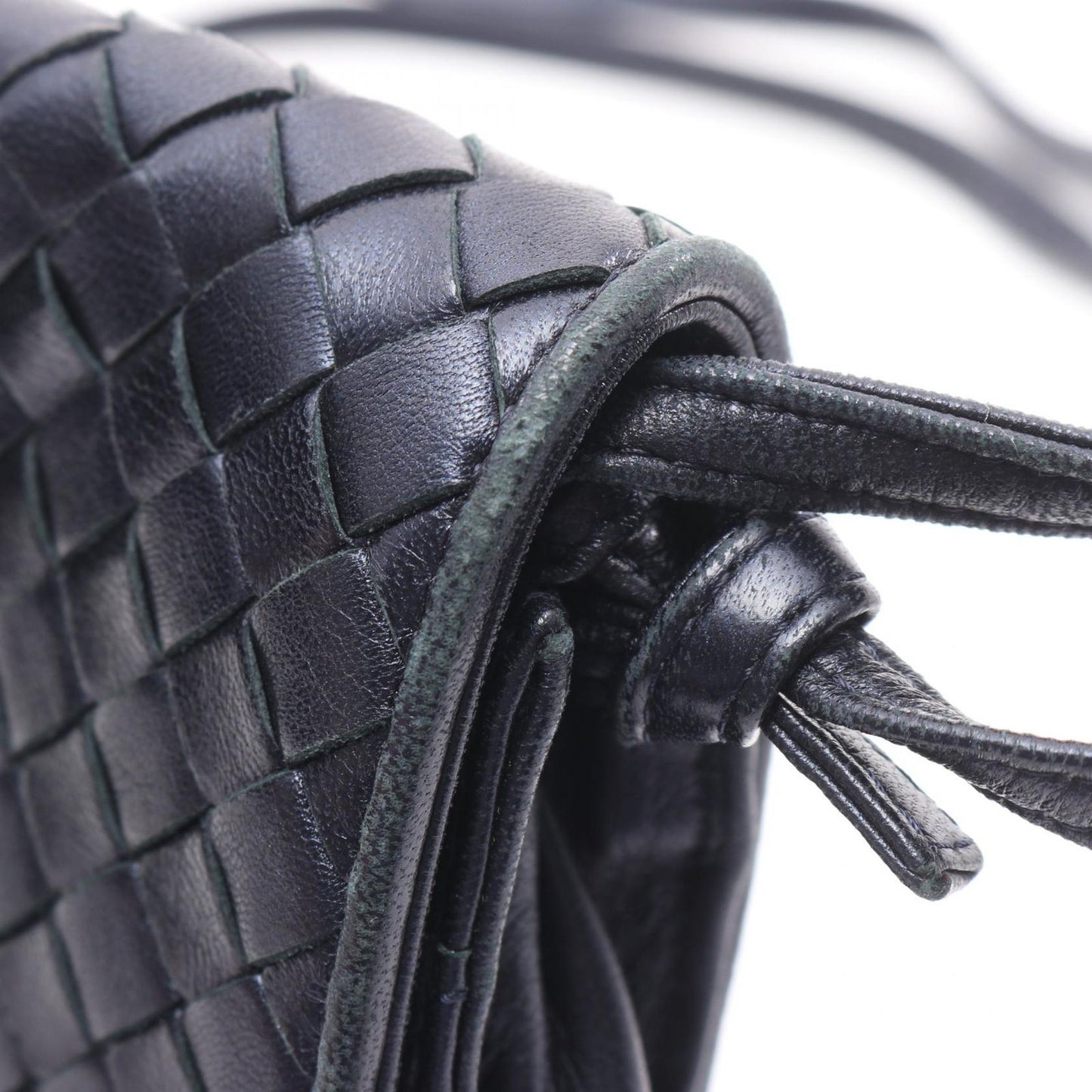 Bottega Veneta Shoulder Bag Intrecciato Navy Leather — view 8
