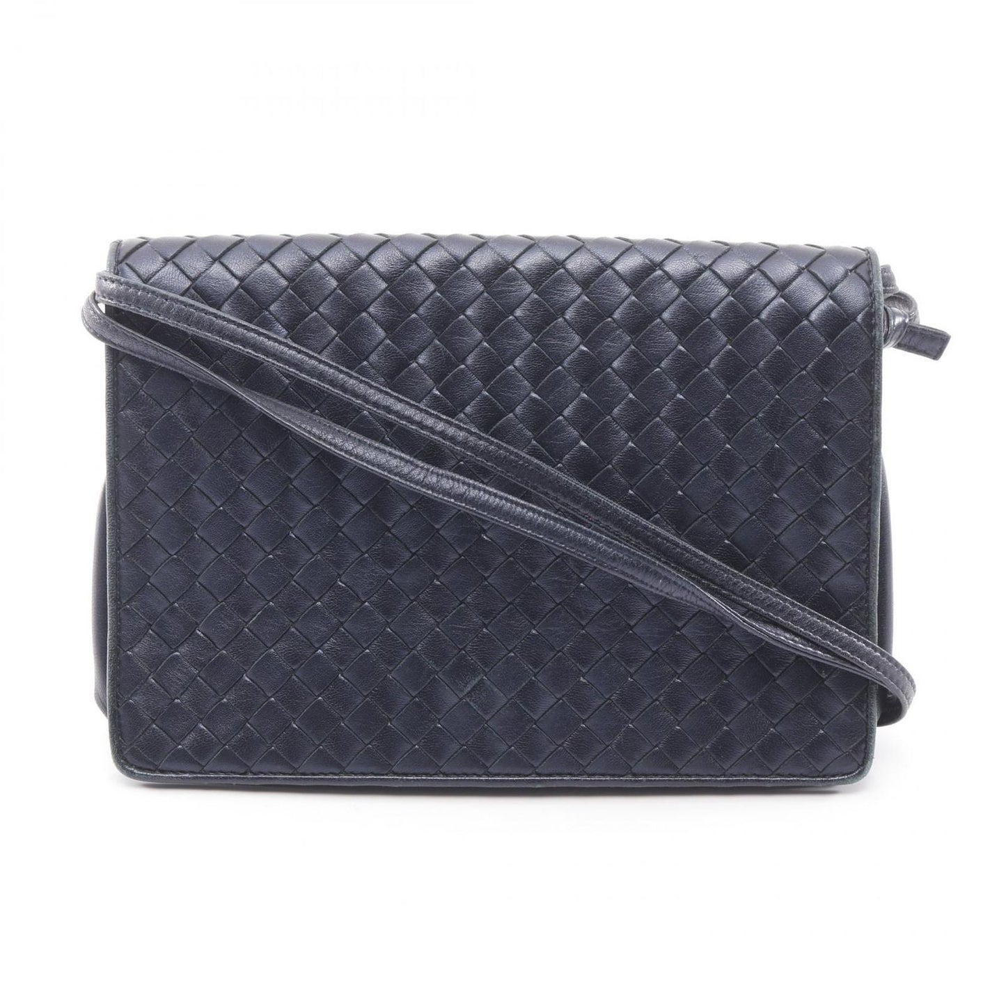 Bottega Veneta Shoulder Bag Intrecciato Navy Leather