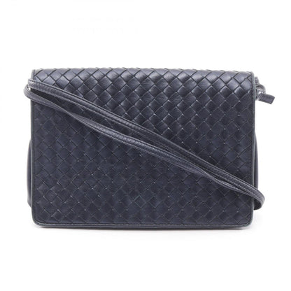 Bottega Veneta Shoulder Bag Intrecciato Navy Leather