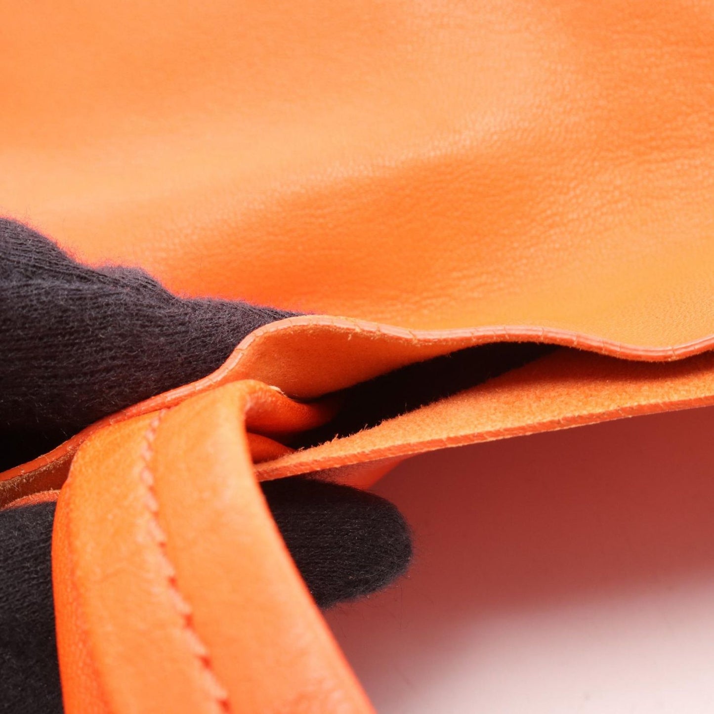 Celine Tote Horizontal Cover Orange Red Leather — view 7