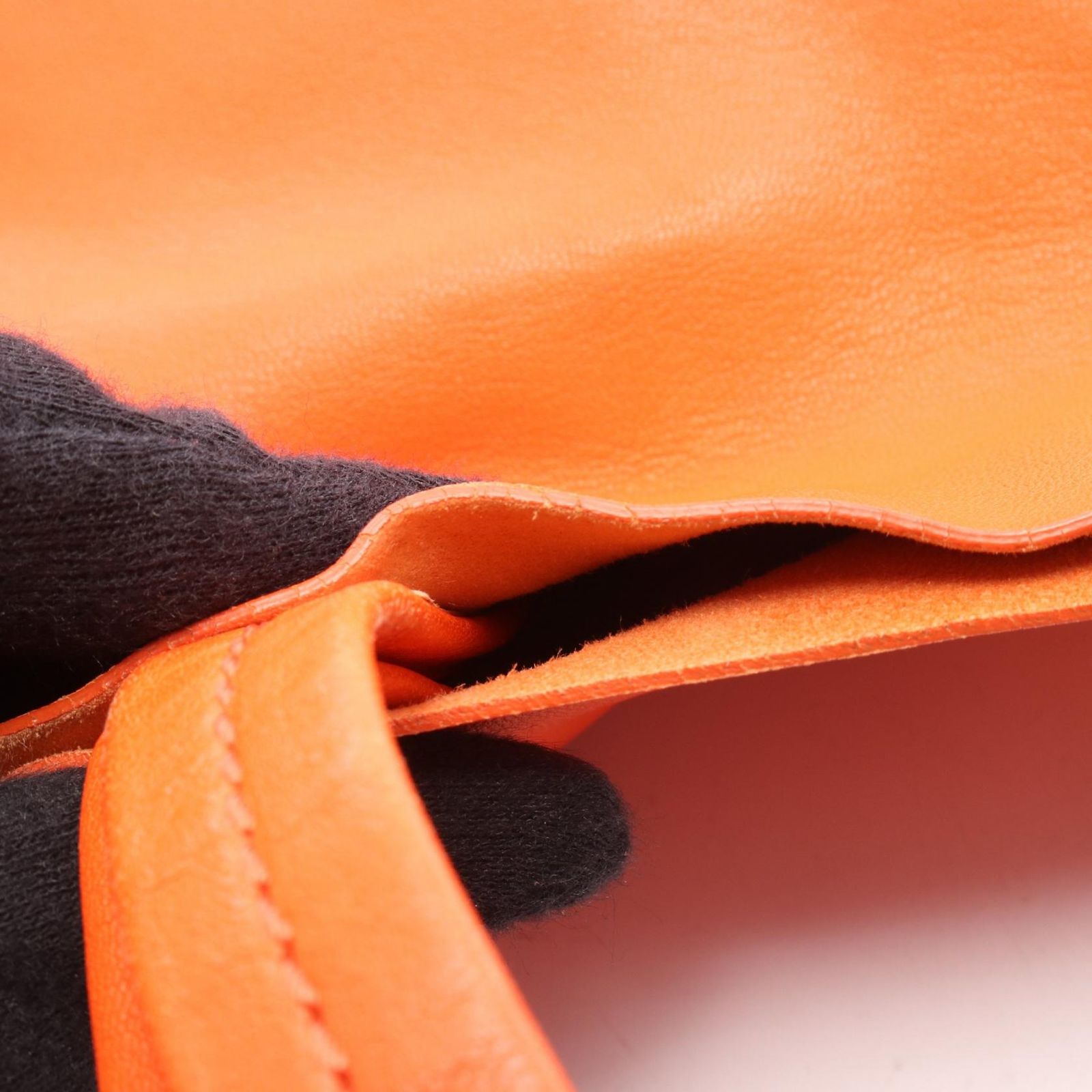 Celine Tote Horizontal Cover Orange Red Leather — view 7