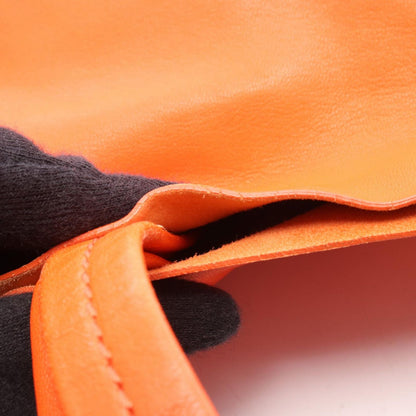 Celine Tote Horizontal Cover Orange Red Leather — view 7