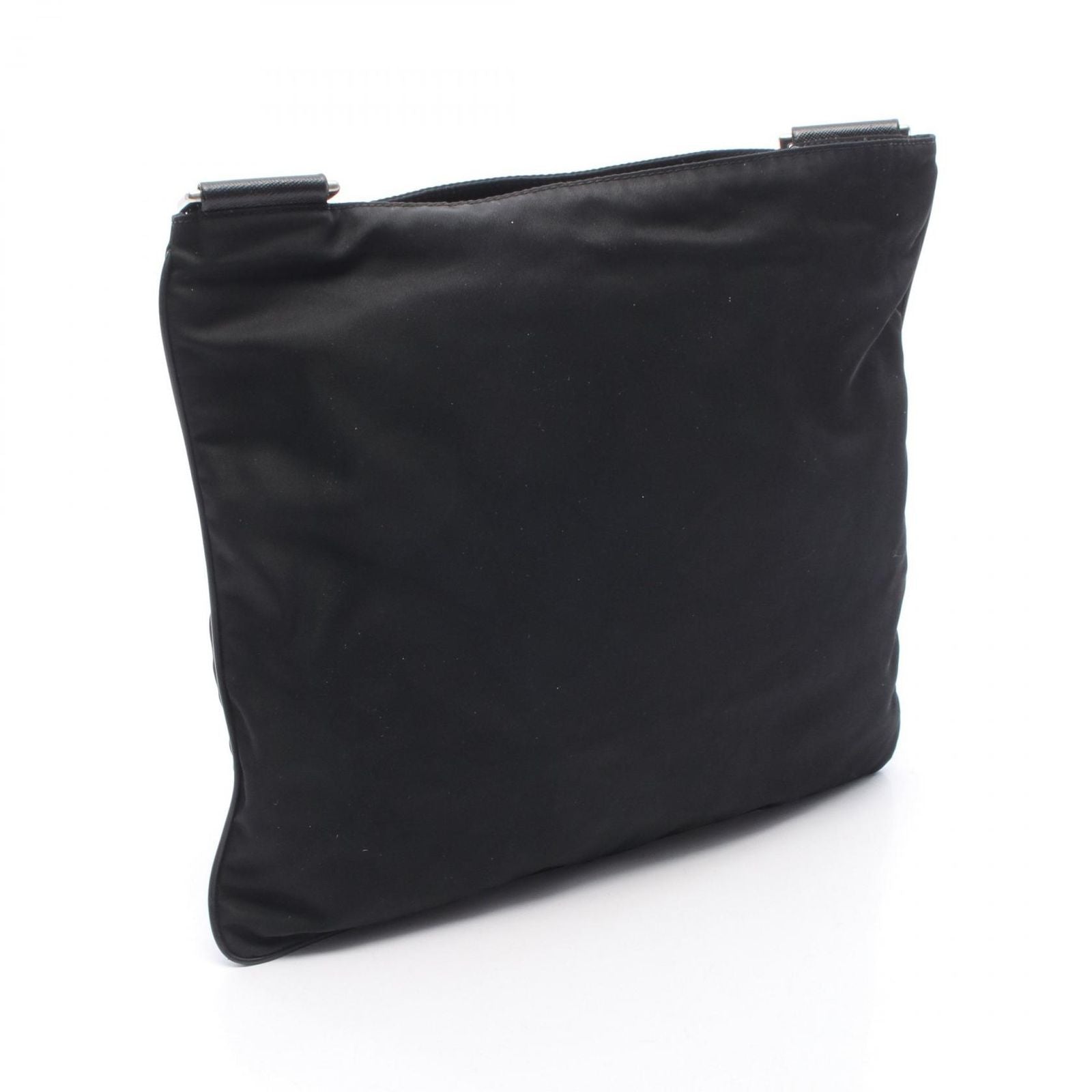 Prada Shoulder Bag Black Nylon Leather Triangle Logo — view 2