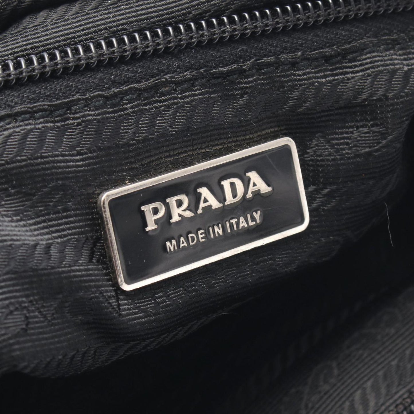 Prada Shoulder Bag Black Nylon Leather Triangle Logo — view 4