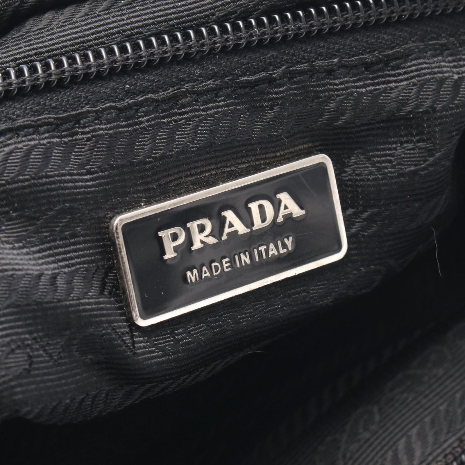 Prada Shoulder Bag Black Nylon Leather Triangle Logo — view 4