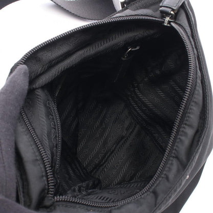 Prada Shoulder Bag Black Nylon Leather Triangle Logo — view 3