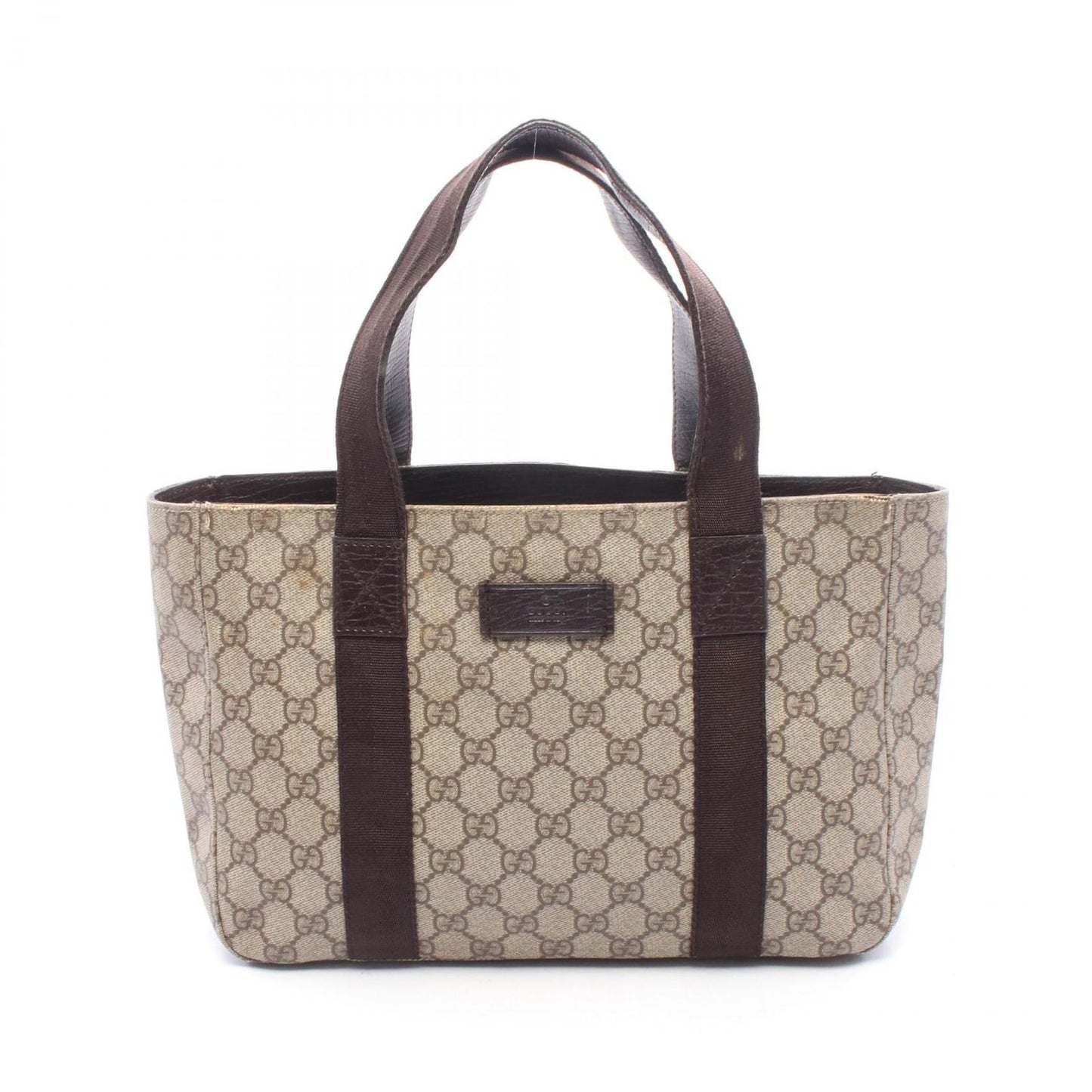 Gucci Tote GG Supreme Beige Brown Canvas Leather