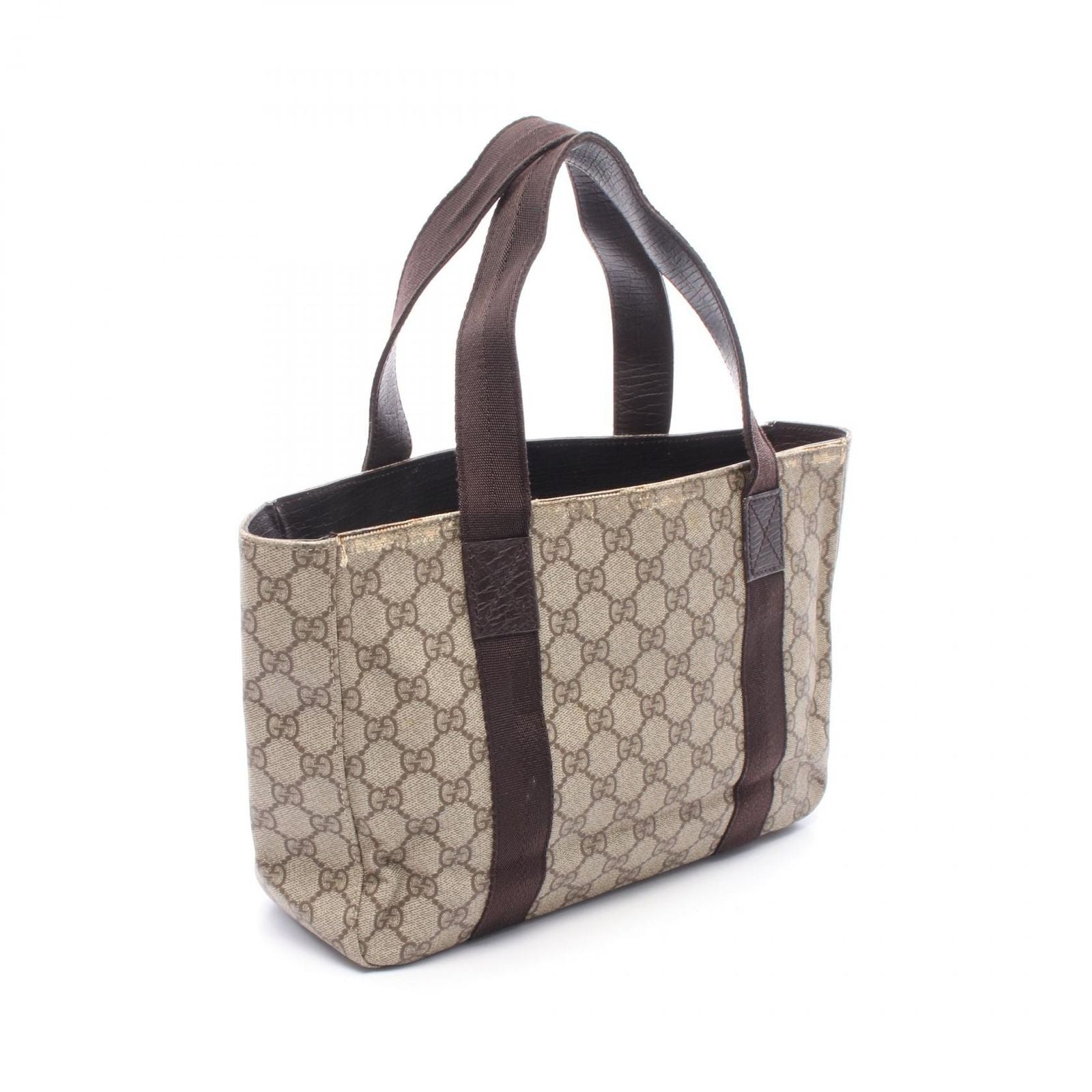 Gucci Tote GG Supreme Beige Brown Canvas Leather — view 2