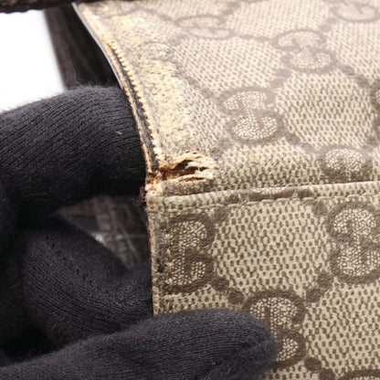 Gucci Tote GG Supreme Beige Brown Canvas Leather — view 9