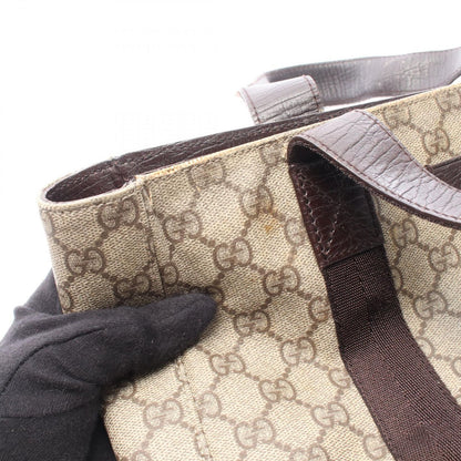 Gucci Tote GG Supreme Beige Brown Canvas Leather — view 5