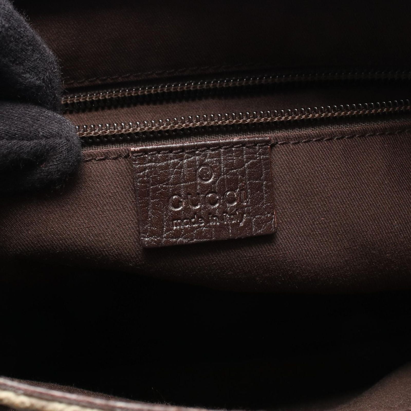 Gucci Tote GG Supreme Beige Brown Canvas Leather — view 4