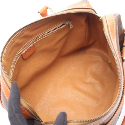 Celine Handbag Macadam Brown Dark Canvas Leather Hand — view 3
