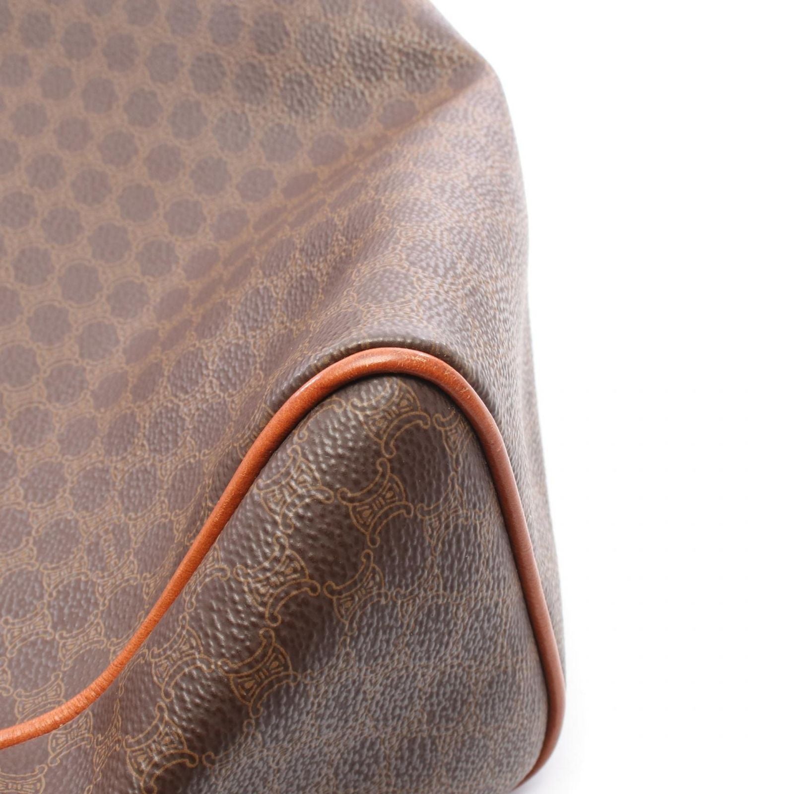Celine Handbag Macadam Brown Dark Canvas Leather Hand — view 7