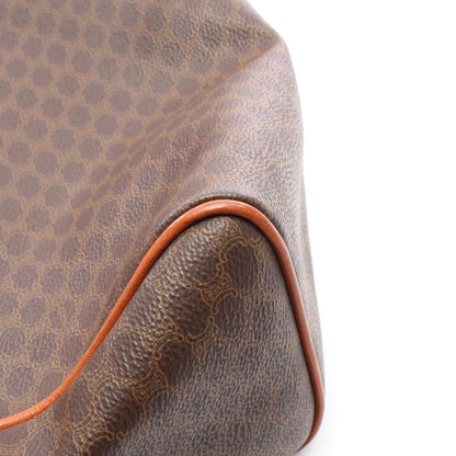Celine Handbag Macadam Brown Dark Canvas Leather Hand — view 7