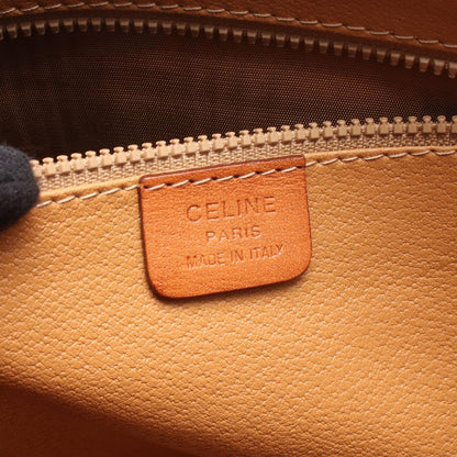 Celine Handbag Macadam Brown Dark Canvas Leather Hand — view 4