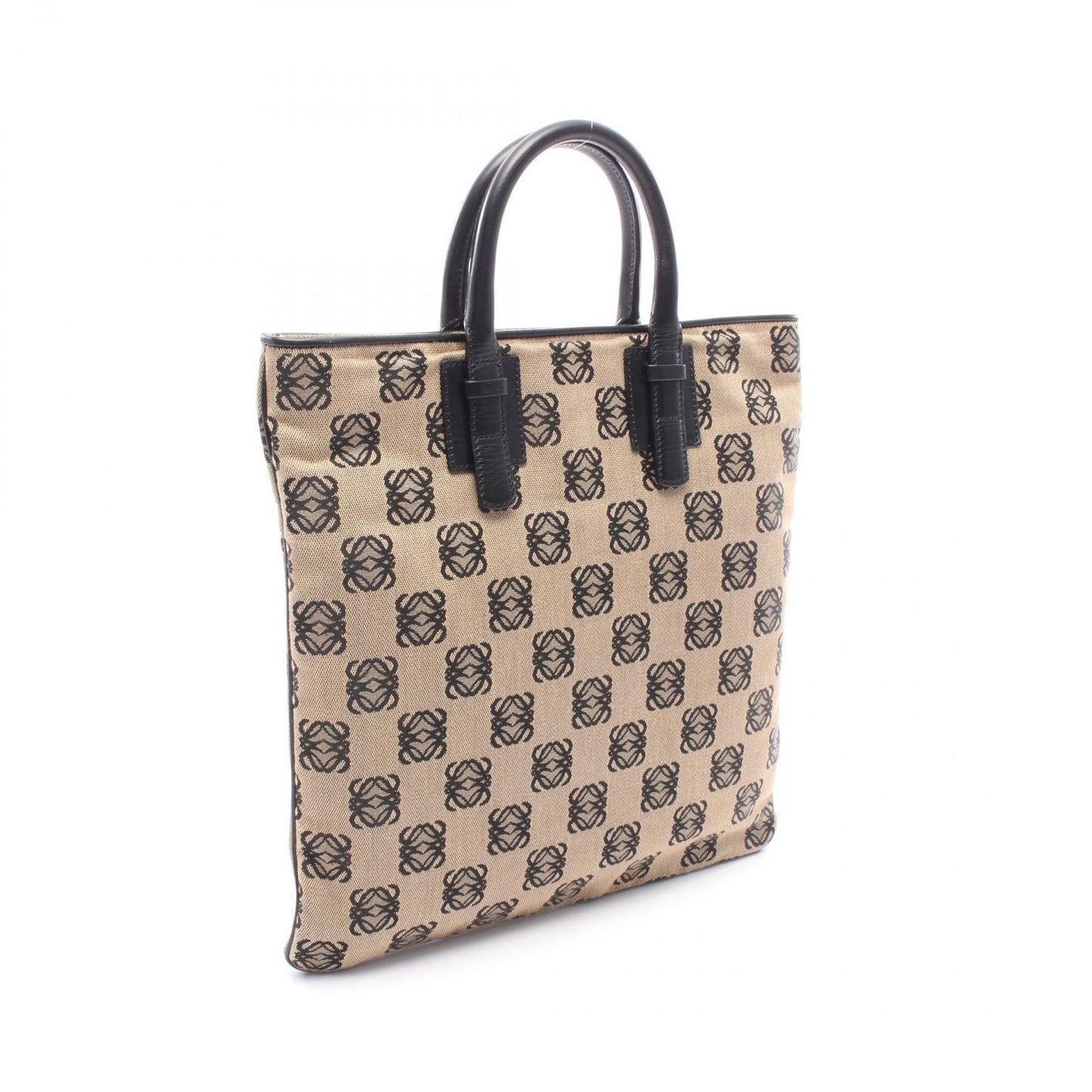 Loewe Tote Anagram Beige Black Canvas Leather — view 2
