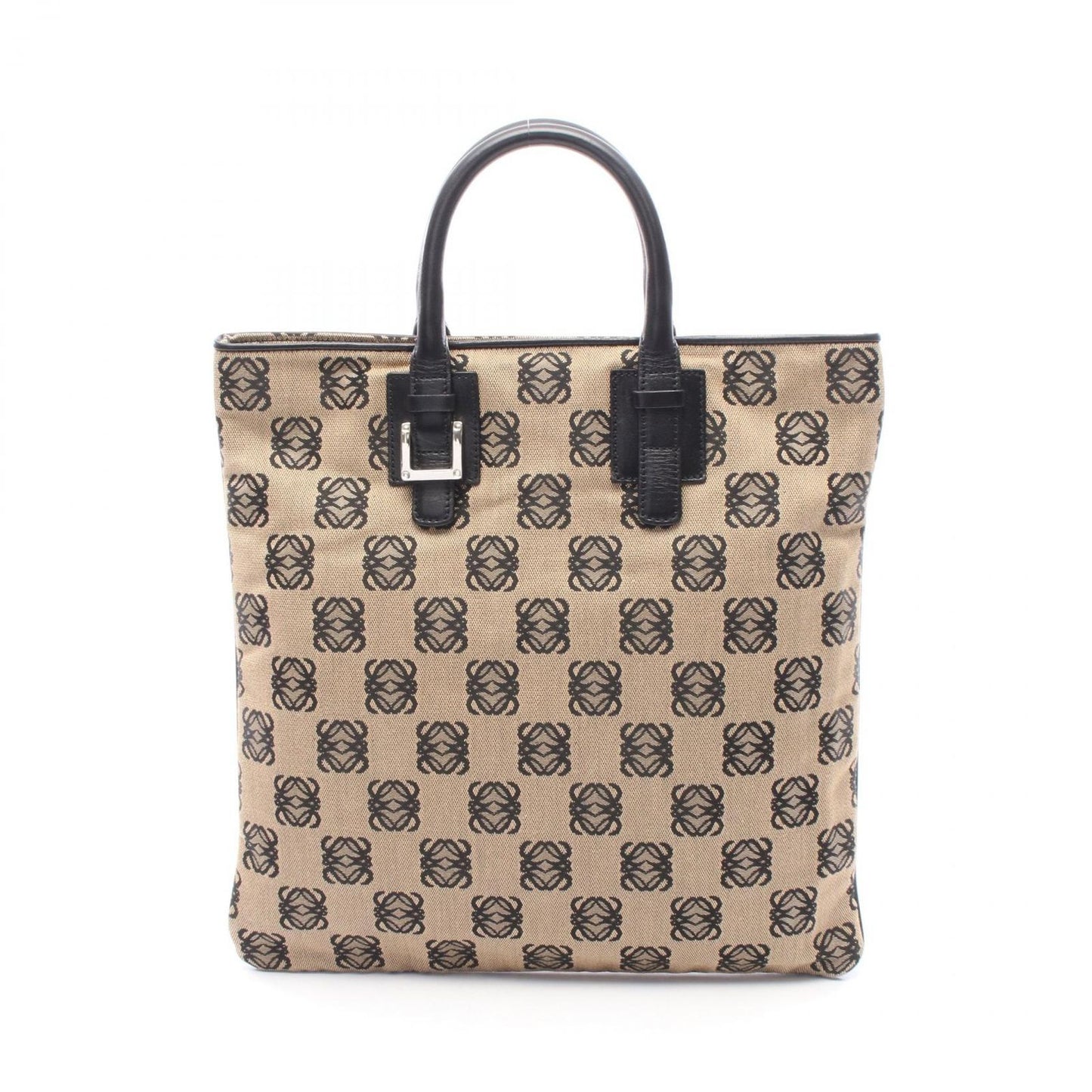 Loewe Tote Anagram Beige Black Canvas Leather