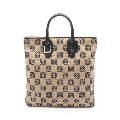 Loewe Tote Anagram Beige Black Canvas Leather