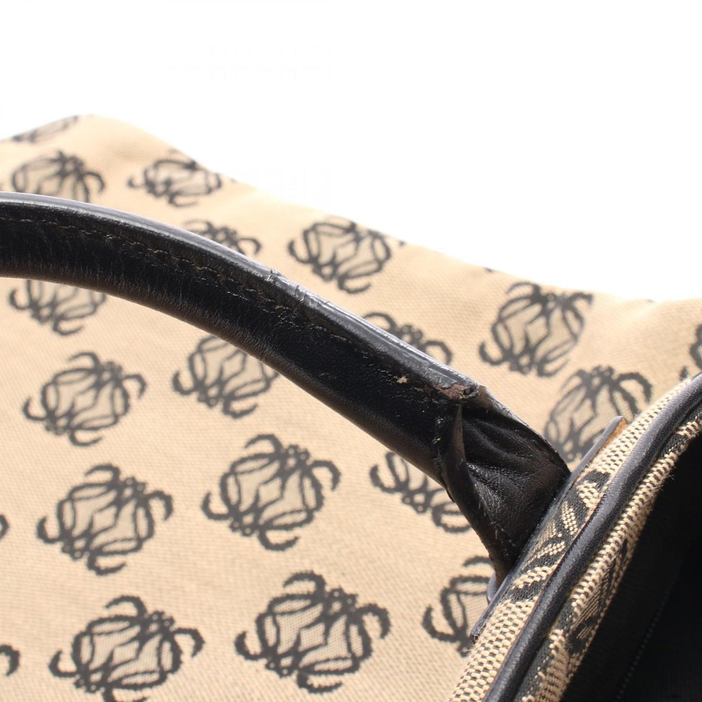 Loewe Tote Anagram Beige Black Canvas Leather — view 5