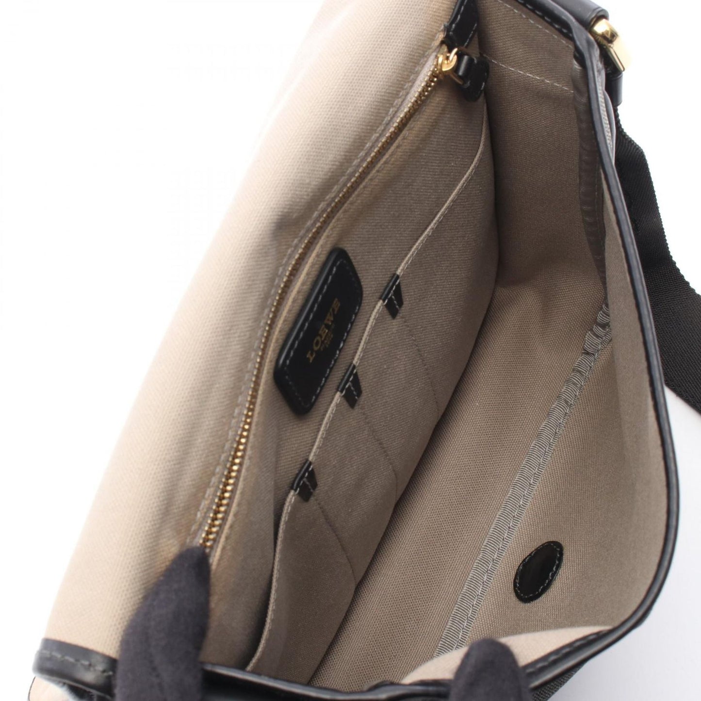 Loewe Shoulder Bag Anagram Gray Black Canvas Leather — view 3