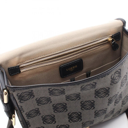Loewe Shoulder Bag Anagram Gray Black Canvas Leather — view 5