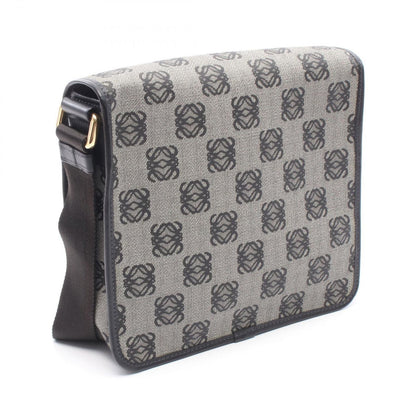 Loewe Shoulder Bag Anagram Gray Black Canvas Leather — view 2