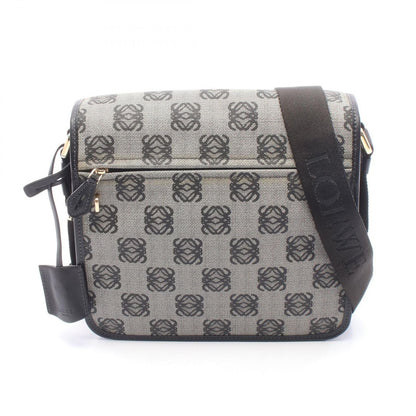 Loewe Shoulder Bag Anagram Gray Black Canvas Leather