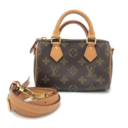 Louis Vuitton Handbag Nano Speedy Monogram Canvas Brown