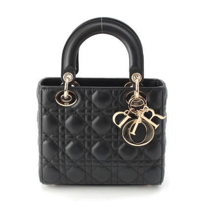 Dior Leather My Lady Dior 2-Way Handbag Black