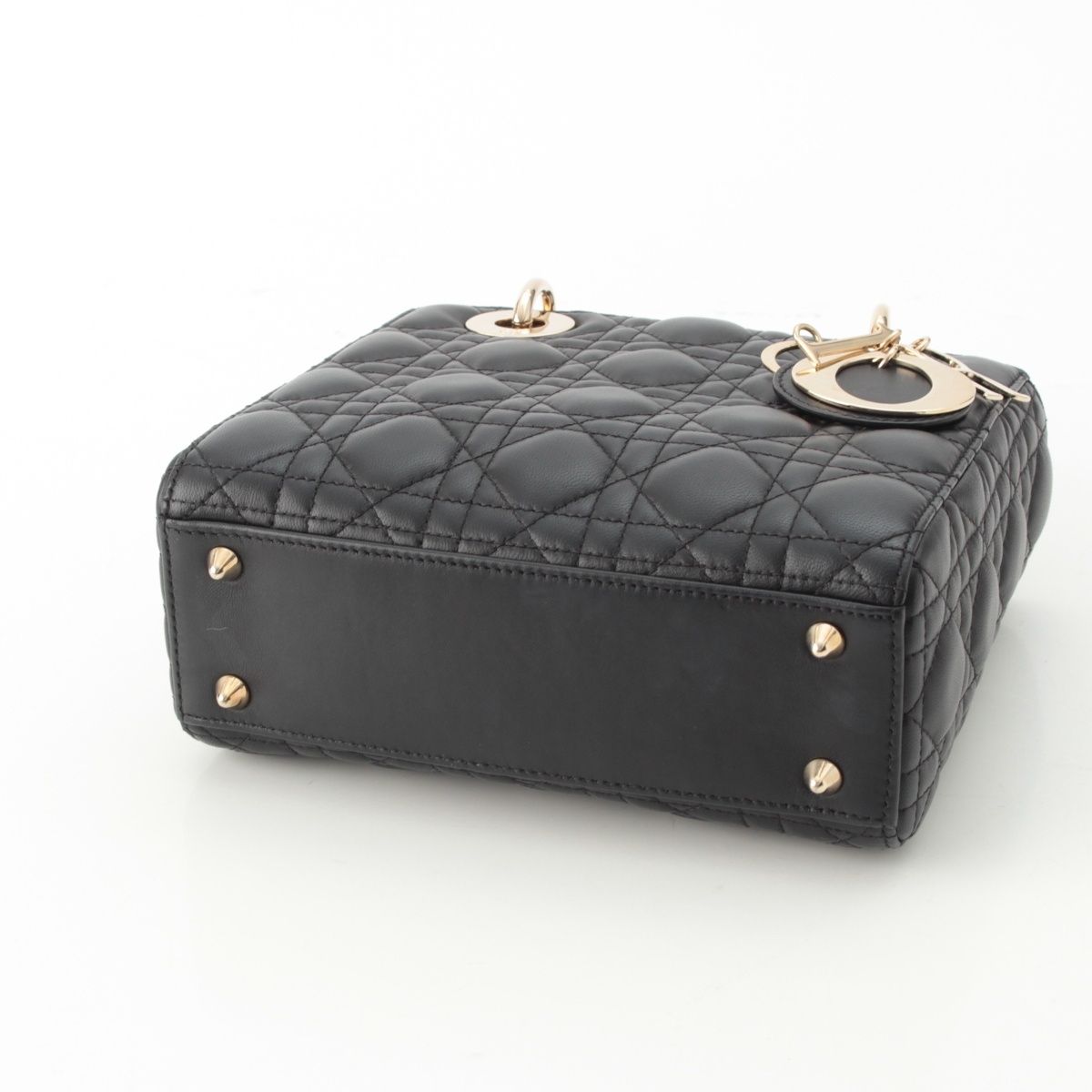 Dior Leather My Lady Dior 2-Way Handbag Black — view 5