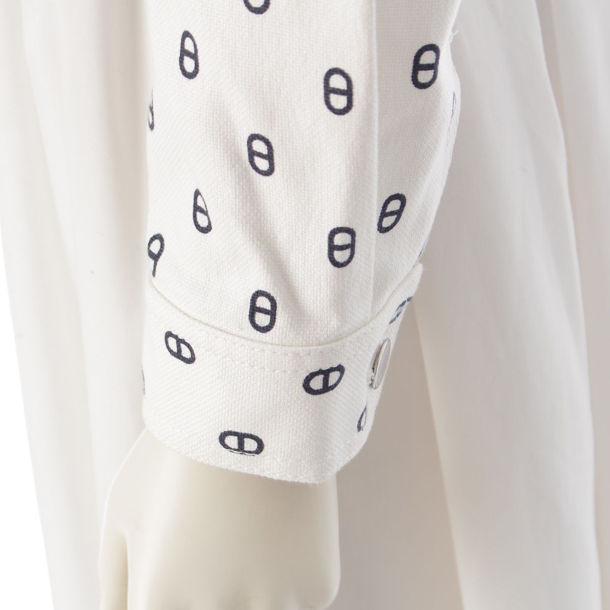 Hermes Cotton Chaine D'ancre Denim Jacket White 34 — view 7