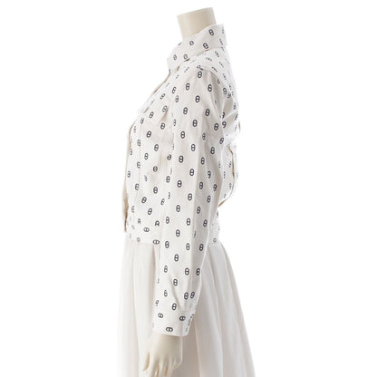Hermes Cotton Chaine D'ancre Denim Jacket White 34 — view 3