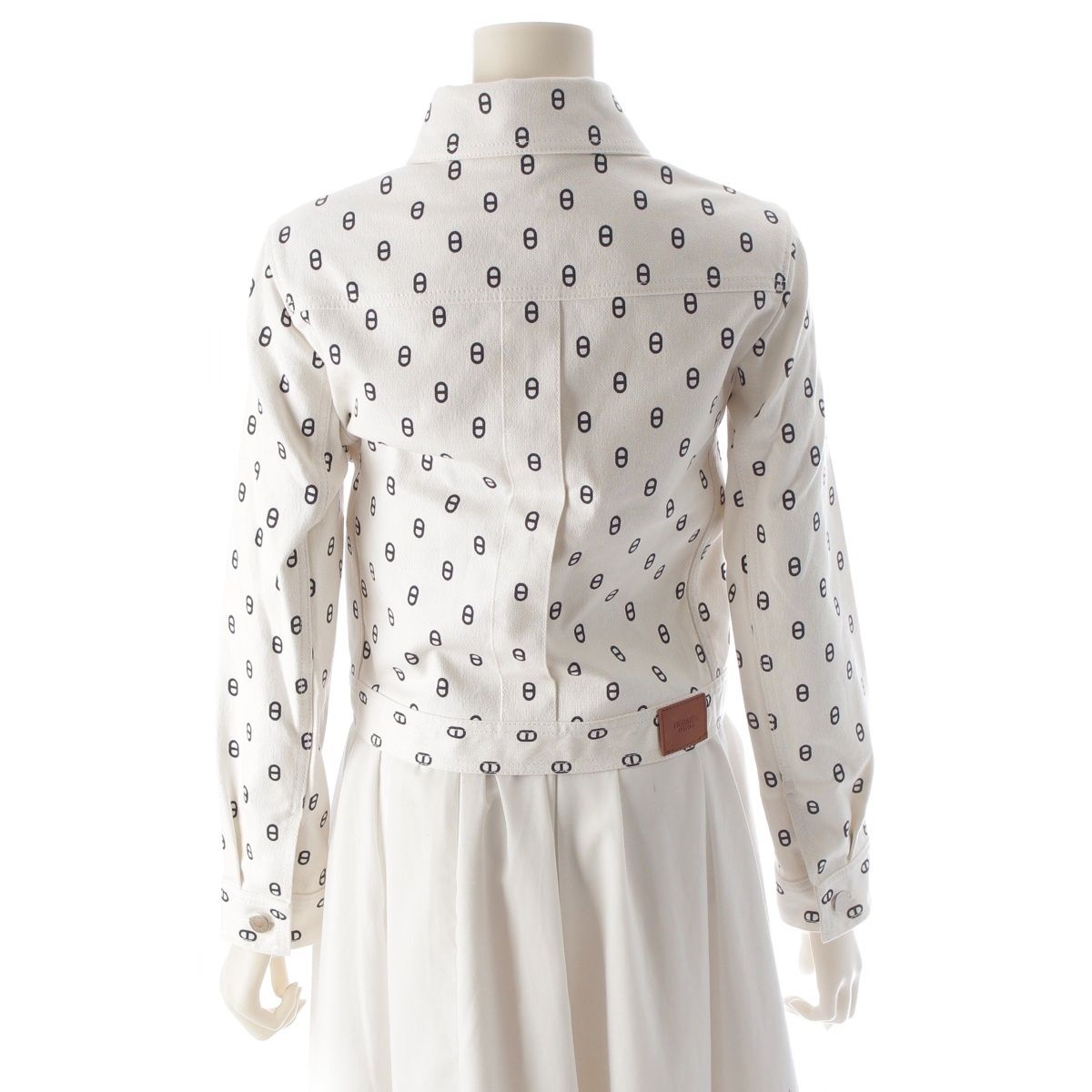 Hermes Cotton Chaine D'ancre Denim Jacket White 34 — view 4