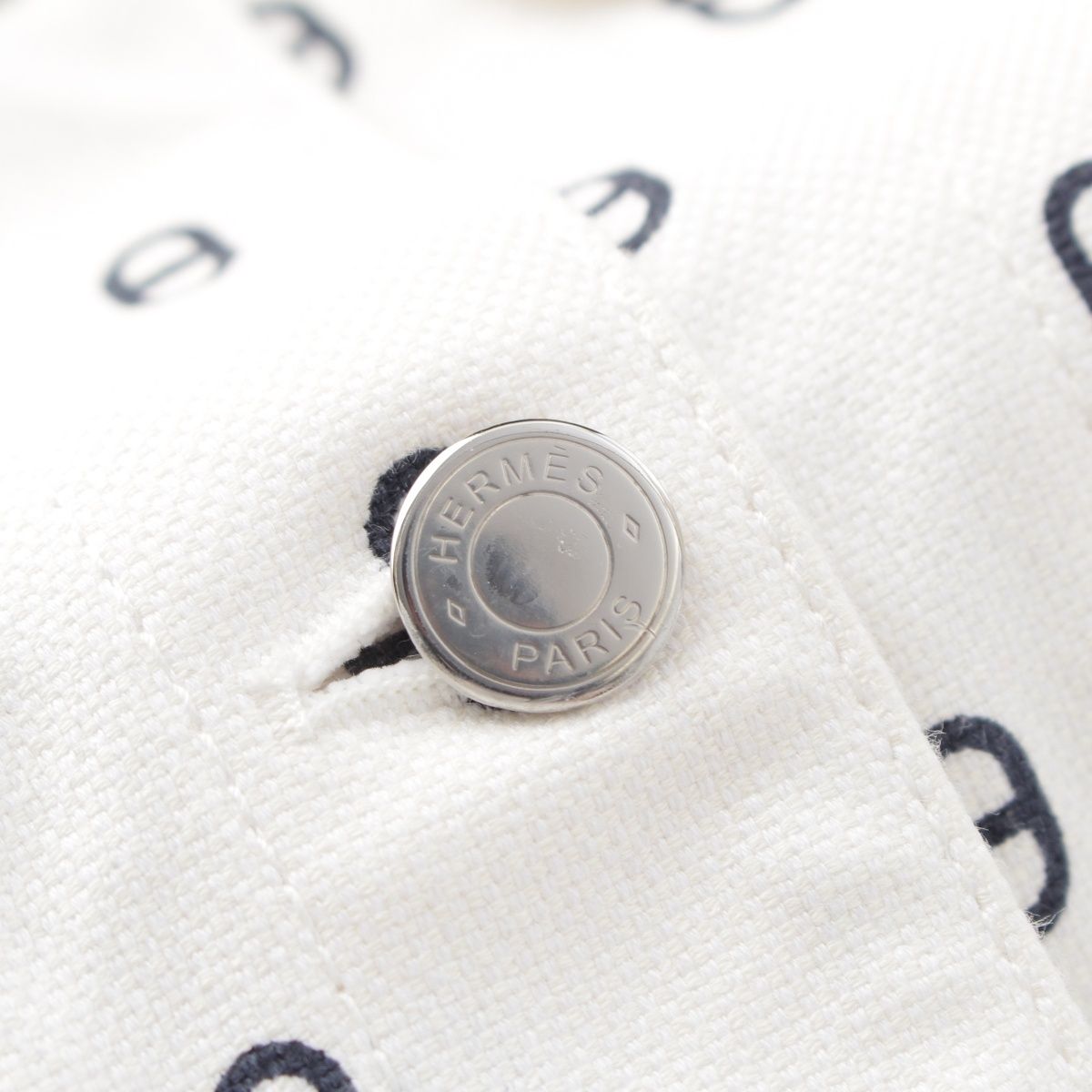 Hermes Cotton Chaine D'ancre Denim Jacket White 34 — view 8